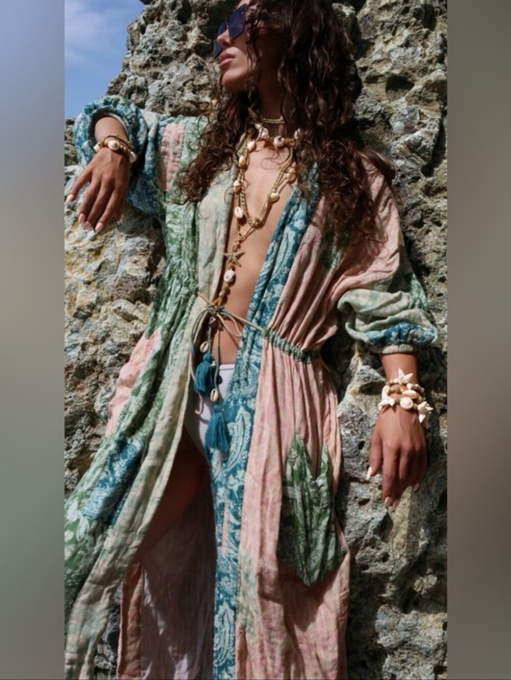 ZARA PRINTED KIMONO LONG SIZE XS - Picture 4 of 13